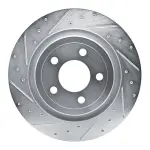 63154280L - : DFC Brake Rotor - Drilled and Slotted - Silver for DYNAMIC FRICTION Image