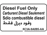8C3Z9A095A - Body: Fuel Information Label for Ford: E-350 Super Duty, F-250 Super Duty, F-350 Super Duty, F-450 Super Duty Image