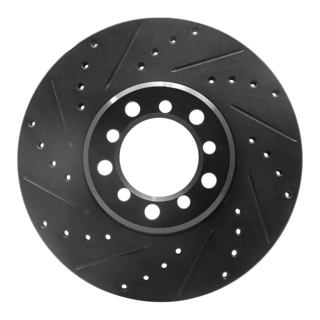 63363017L - Brakes &amp; Brake Parts: DFC Brake Rotor - Drilled and Slotted - Black for DYNAMIC FRICTION Image