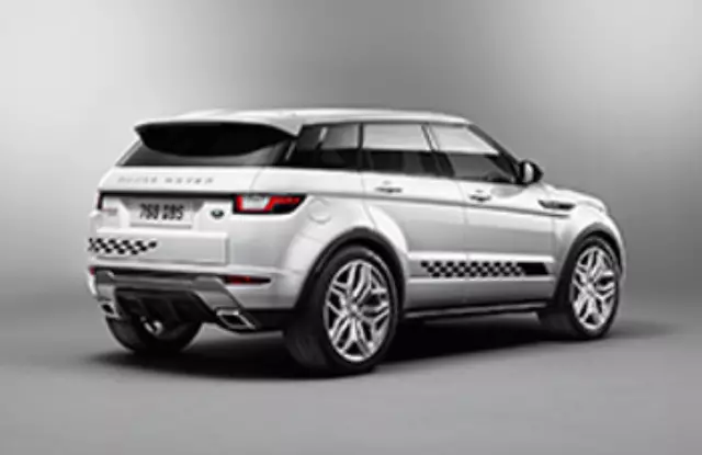 VPLVB0178PAB - Exterior: Vehicle Decals, Chequer, Tailgate, Black for Land Rover: Range Rover Evoque Image