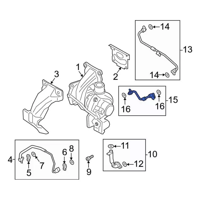 Turbocharger Coolant Line - Ford (K2GZ-8K153-D)