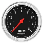 2499 - : GAUGE, TACHOMETER, 3 3/8", 8K RPM, IN-DASH, TRADITIONAL CHROME for AutoMeter Image