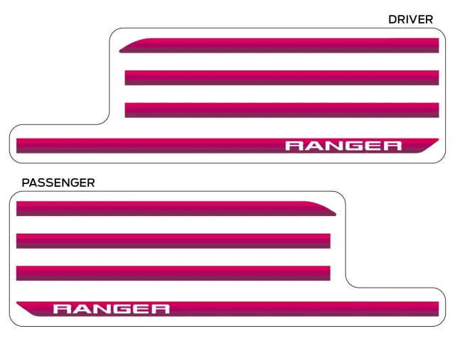 VR1WZ6320000D - Exterior: 2024-2025 Ford Ranger - Retro Pink - Maroon &amp; Purple Graphics for Ford: Ranger Image