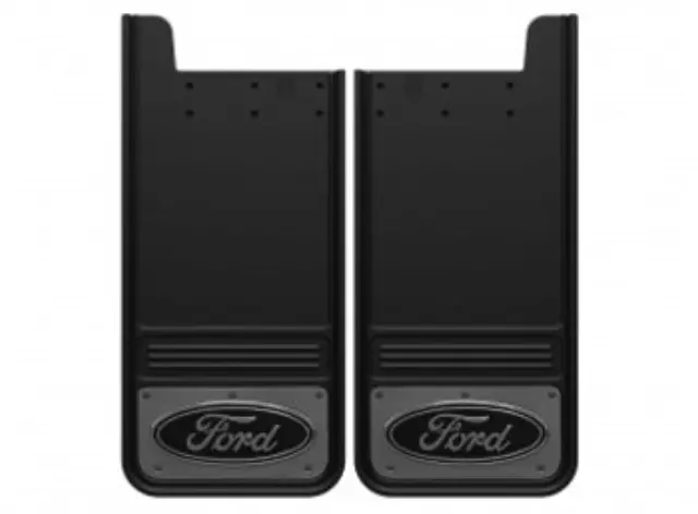 Splash Guards - Gatorback By Truck Hardware, Rear Pair, Ford Oval Gunmetal - Ford (VHC3Z-16A550-P)