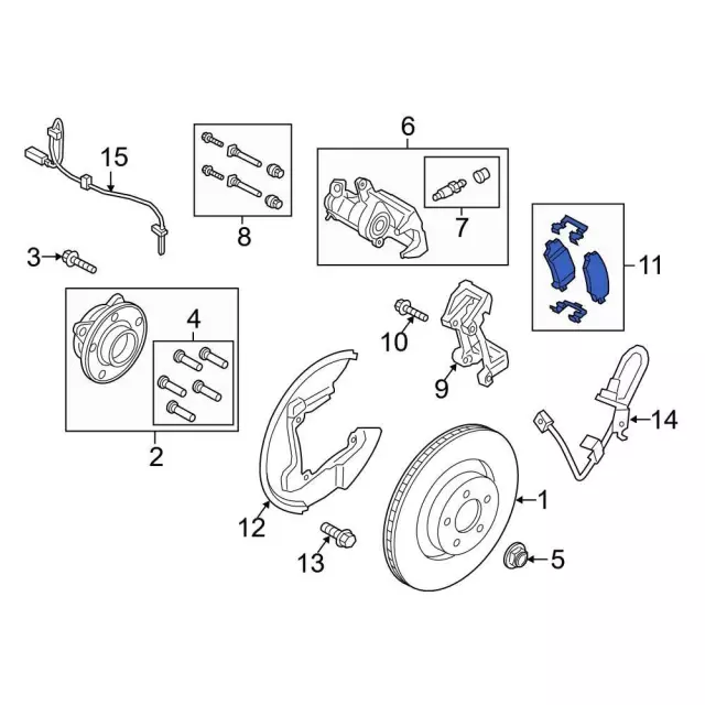 Disc Brake Pad Set - Ford (MR3Z-2001-H)