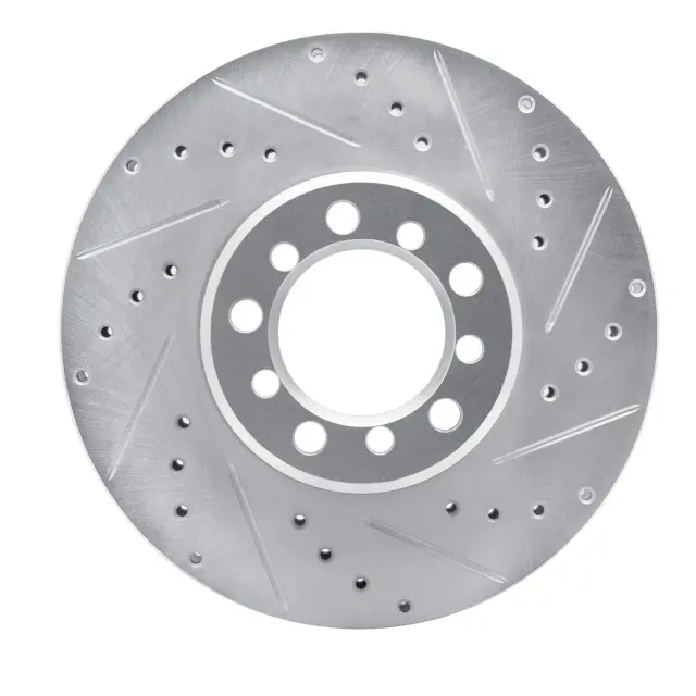63163017R - Brakes &amp; Brake Parts: DFC Brake Rotor - Drilled and Slotted - Silver for DYNAMIC FRICTION Image