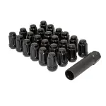 K6CS0012BGR - : Small Diam Spline Acorn Lug Nuts 3/4" &amp; 13/16" Key 1/2"-20 Black Set of 24 for Gorilla Automotive Image
