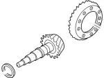 8W7Z4209F - Universals &amp; Rear Axle: Ring &amp; Pinion for Ford: Aerostar, Bronco II, Country Squire, Crown Victoria, Explorer, LTD Crown Victoria, Mustang, Ranger, Thunderbird | Lincoln: Continental, Mark VII, Mark VIII, Town Car | Mercury: Colony Park, Cougar, Grand Marquis, Marauder, Mountaineer Image