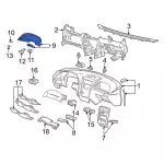 XR3Z63044D70AAC - Body: Cluster Trim for Ford: Mustang Image
