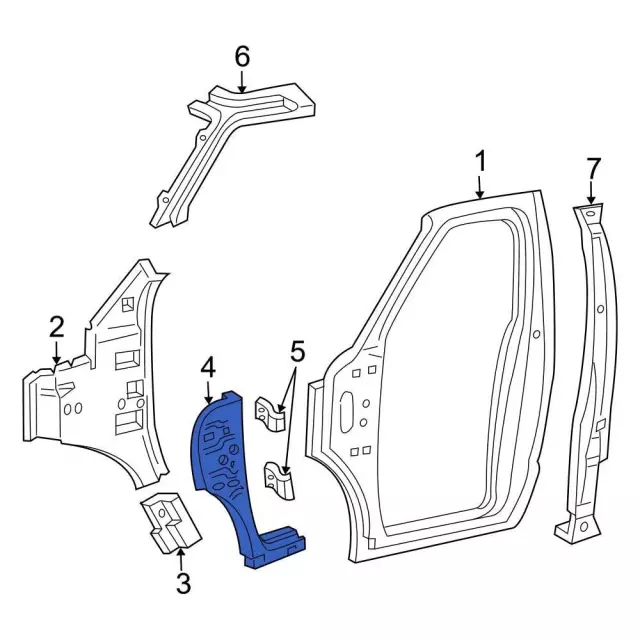 F7UZ1522843A - Body: Hinge Reinforced for Ford: E-150, E-150 Club Wagon, E-150 Econoline, E-150 Econoline Club Wagon, E-250, E-250 Econoline, E-350 Club Wagon, E-350 Econoline, E-350 Econoline Club Wagon, E-350 Super Duty, E-450 Econoline Super Duty, E-450 Super Duty, Econoline Super Duty Image