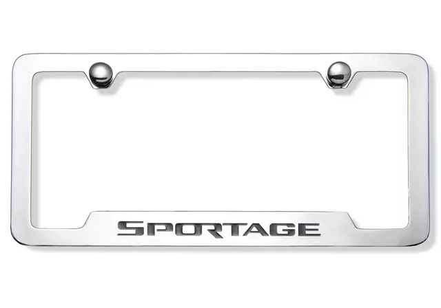 UR010AY100KM - Exterior: License Plate Frame - Chrome - Lower Logo for Kia: K5, Rio, Sportage Image