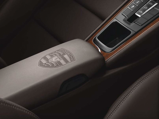 991553982016J0 - : Lid Of Storage Compartment With Porsche Crest - Espresso for Porsche: 911, Boxster, Cayman Image