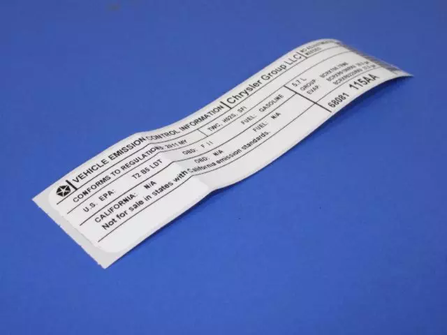 Vehicle Emission Control Information Label - Mopar (68081115AA)