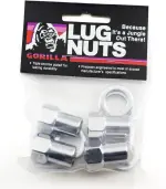 73037B - : Standard Mag Open End 13/16" Hex 12mmx1.50 Chrome Pack of 4 Lugs &amp; 4 Washers for Gorilla Automotive Image