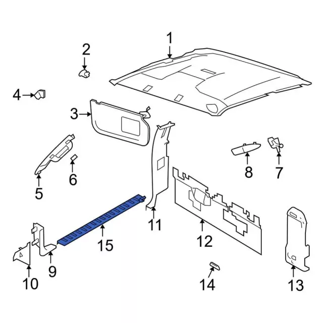 7C3Z2813208AB - : 2008-2010 Ford Scuff Plate for Ford: F-250 Super Duty, F-350 Super Duty Image