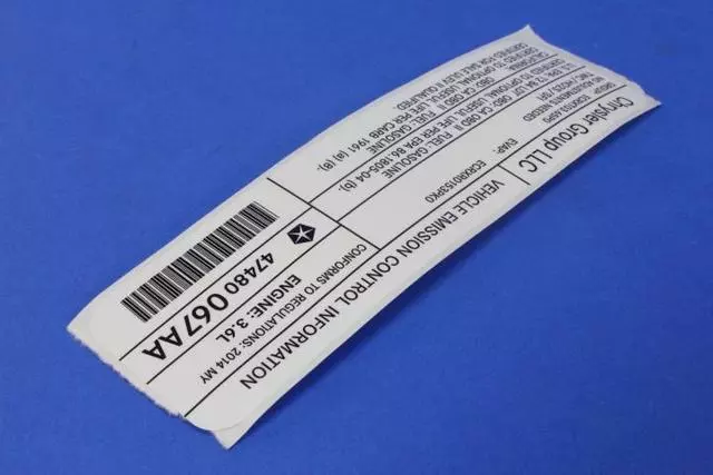 Vehicle Emission Control Information Label - Mopar (47480067AA)