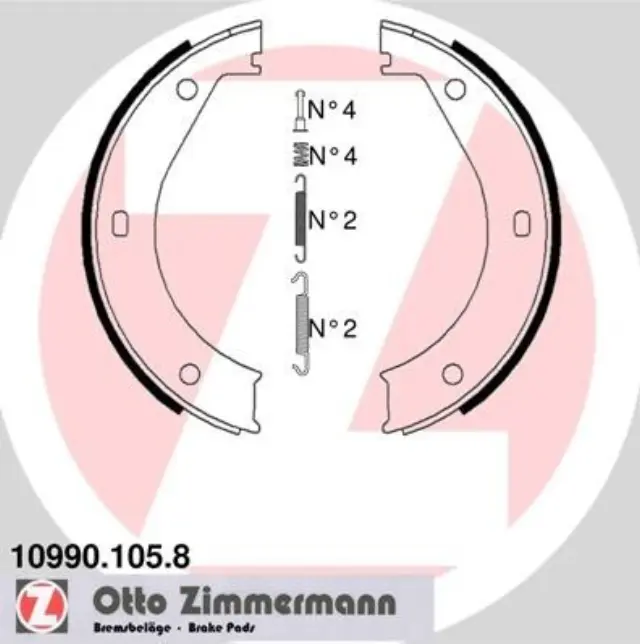 109901058 - : Zimmermann 10990.105.8 Parking Brake Shoe Set for ZIMMERMANN Image