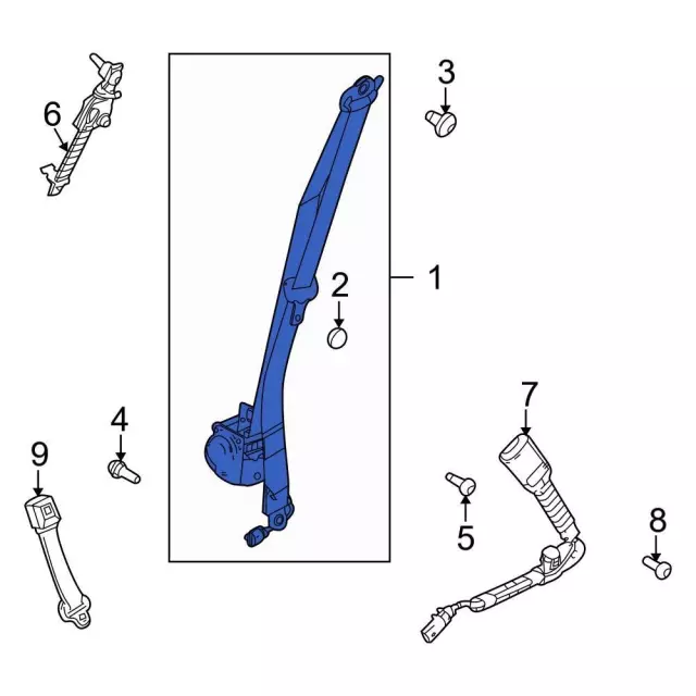 Seat Belt Lap And Shoulder Belt - Ford (BG1Z-54611B09-AL)