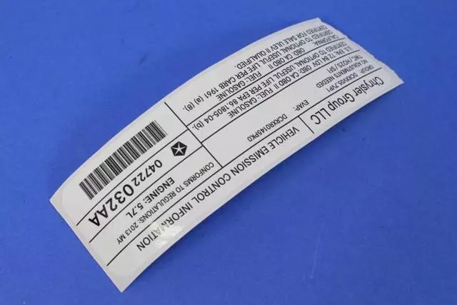 Emission Label - Mopar (04722032AA)