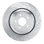 63110002R - : DFC Brake Rotor - Drilled and Slotted - Silver for DYNAMIC FRICTION Image