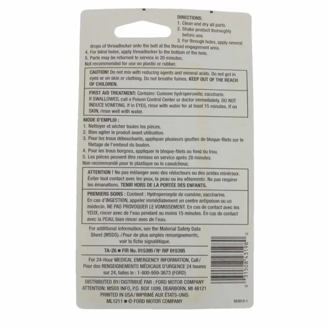 TA26 - : Threadlock 262 for Ford Image