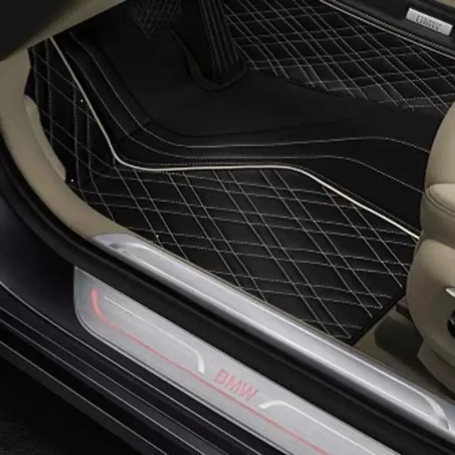 51472451765 - Interior: Exclusive Style Leatherette Floor Mats for BMW: 740i, 740i xDrive, 750i, 750i xDrive, Alpina B7, M2, M760i xDrive Image