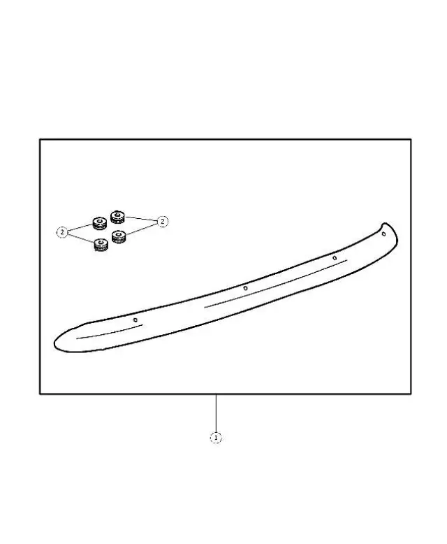 5014754AA - Mopar Accessories - Component Parts: Air Deflector Spacer for Chrysler: Town &amp; Country, Voyager | Dodge: Caravan, Dakota, Durango, Grand Caravan, Ram 1500, Ram 2500, Ram 3500 | Jeep: Cherokee, Grand Cherokee, Liberty, Wrangler Image
