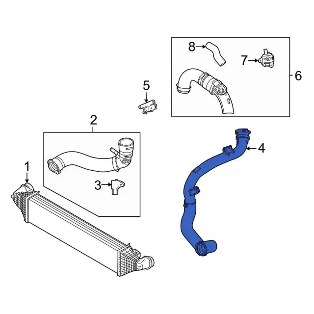 LX6Z6C646M - : Inter-Cooler Hose for Ford: Escape, Maverick | Lincoln: Corsair Image