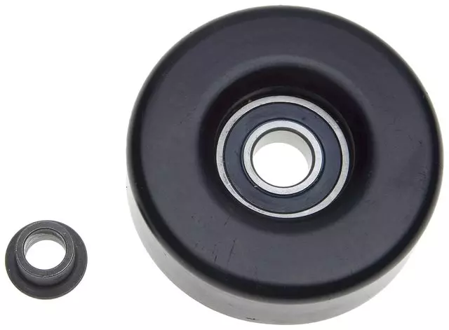 38020 - Belts and Cooling: Idler Pulley with 12 mm Bushing for Cadillac: 60 Special, Allante, Commercial Chassis, DeVille, Eldorado, Fleetwood, Seville | Chevrolet: C1500, C2500, C3500, Express 2500, Express 3500, G20, G30, K1500 Pickup, K2500 Pickup, K3500 Pickup, P30, S10, S10 Blazer, Suburban C1500, Suburban C2500, Suburban K1500, Suburban K2500, Tahoe | GMC: C1500 Pickup, C2500 Pickup, C3500 Pickup, G2500, G3500, Jimmy S15, K1500 Pickup, K2500 Pickup, K3500 Pickup, P3500, S15, Savana 2500, Savana 3500, Sonoma, Suburban C1500, Suburban C2500, Suburban K1500, Suburban K2500, Yukon | Isuzu: Pickup, Rodeo, Trooper Image