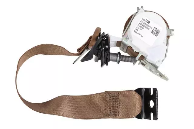 19353156 - Body: 2017-2018 GM - Choccachino Rear Passenger Side Seat Belt with Retractor for Cadillac: Escalade ESV | Chevrolet: Suburban, Suburban 3500 HD | GMC: Yukon XL Image