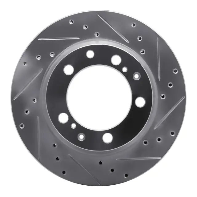 63102021R - Brakes &amp; Brake Parts: DFC Brake Rotor - Drilled and Slotted - Silver for DYNAMIC FRICTION Image