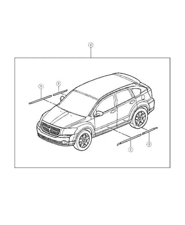 Rear Door Molding, Right & Left - Mopar (05160269AC)