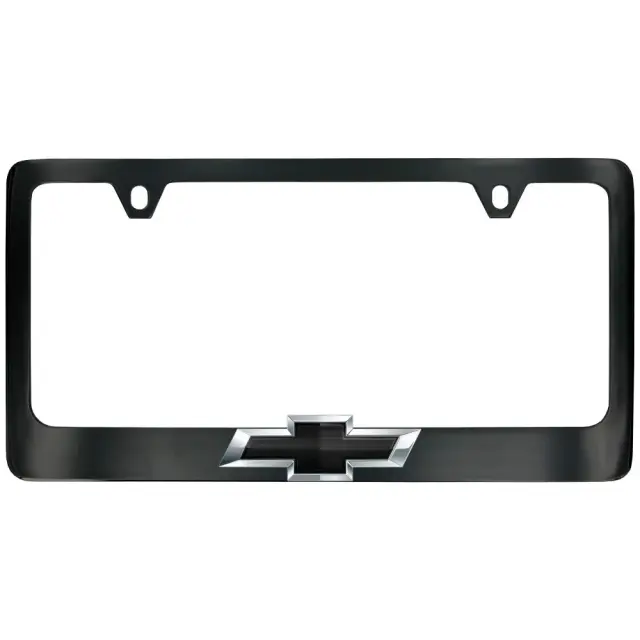19434713 - Exterior: License Plate Frame, Wide Bottom, Black for GM Image