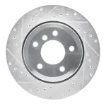 63131075L - : DFC Brake Rotor - Drilled and Slotted - Silver for DYNAMIC FRICTION Image