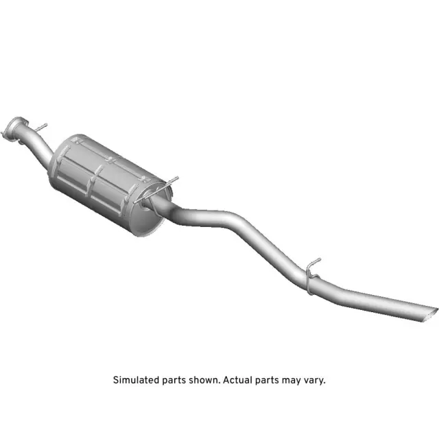 25811686 - : Exhaust Muffler Assembly with Pipe, Flange, Reinforcements, Hangers, and Labels for GM Image