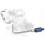 8133 - : Chrome Dual-Feed Fuel Line Kit With Blue Anodized Aluminum Filter for Edelbrock Image