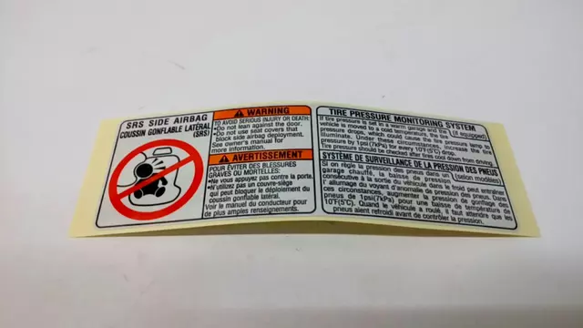 98281SA430 - Body: Air Bag Label for Subaru Image