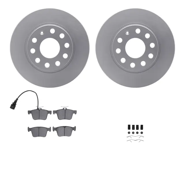 451274129 - : DFC GEOSPEC Coated Rotors with 5000 Brake Pads - Ceramic and Hardware for DYNAMIC FRICTION Image