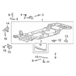 W500633S439 - Body: Frame Cross-member Bolt for Ford: Bronco, Escape, F-450 Super Duty | Mercury: Mariner Image