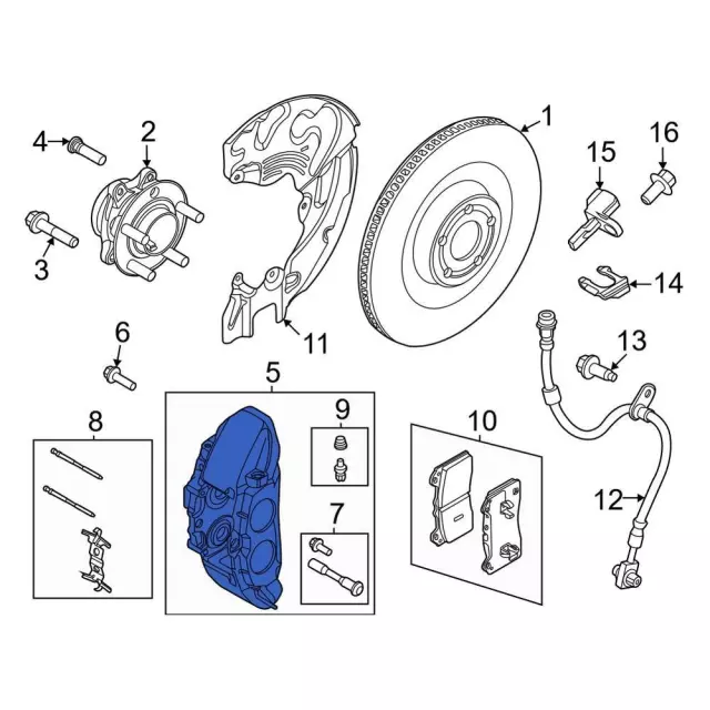 LJ9Z2B120J - : Disc Brake Caliper for Ford Image