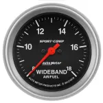 3579 - : GAUGE, AIR/FUEL RATIO-WIDEBAND, ANALOG, 2 5/8", 8:1-18:1, STPR MTR, SPORT-COMP for AutoMeter Image