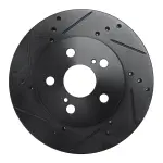 63376151L - : DFC Brake Rotor - Drilled and Slotted - Black for DYNAMIC FRICTION Image