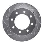 63148040L - : DFC Brake Rotor - Drilled and Slotted - Silver for DYNAMIC FRICTION Image