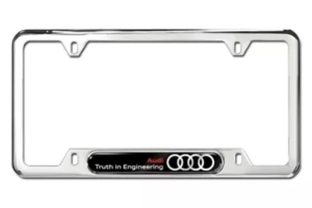 8K0071801C - Exterior: Truth In Engineering License Plate Frame for Audi: A3, A3 Quattro, A4 Quattro, A5 Quattro, A6 Quattro, A7 Quattro, A8 Quattro, allroad, Q3, Q5, Q7, R8, RS5, RS7, S3, S4, S5, S6, S7, S8, SQ5, TT Quattro, TTS Quattro Image