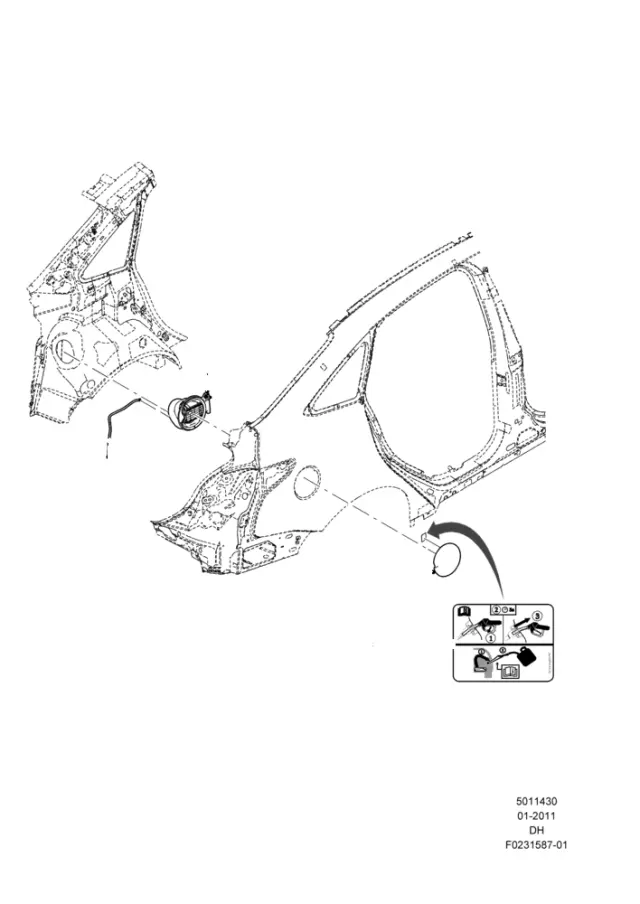 8V4Z9S303A - Body: Drain Tube for Ford Image