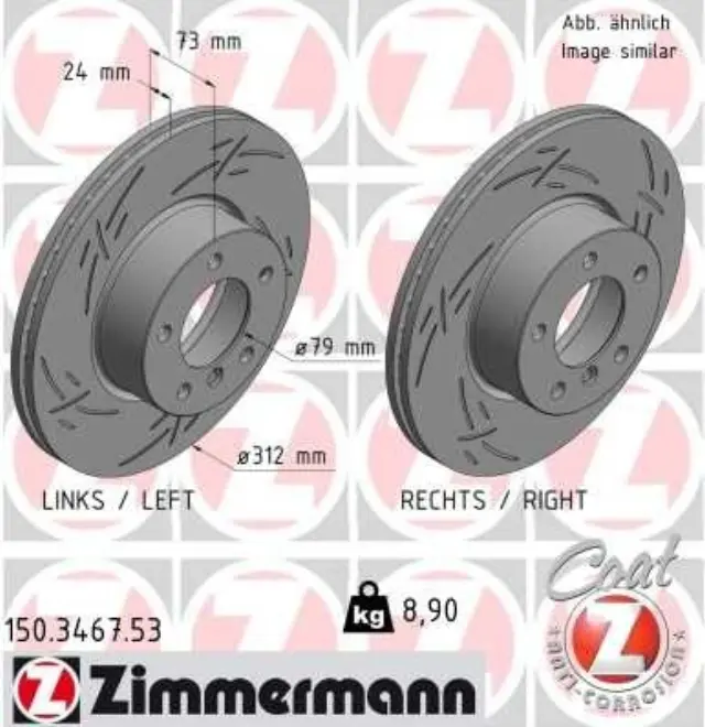 150346753 - : Zimmermann 150.3467.53 Disc Brake Rotor for ZIMMERMANN Image