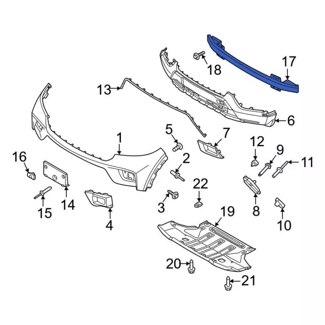 Bumper Impact Bar - Ford (R1MZ-17757-E)