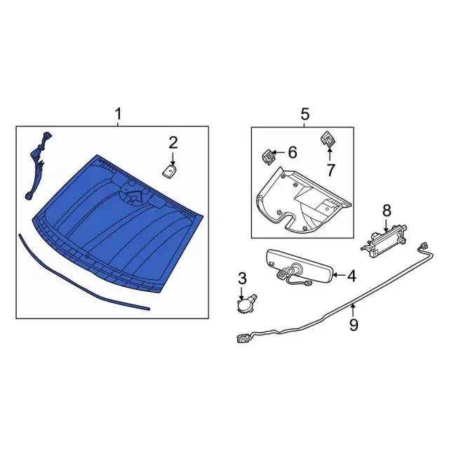 LJ8Z5803100K - : Windshield for Ford: Mustang Mach-E Image