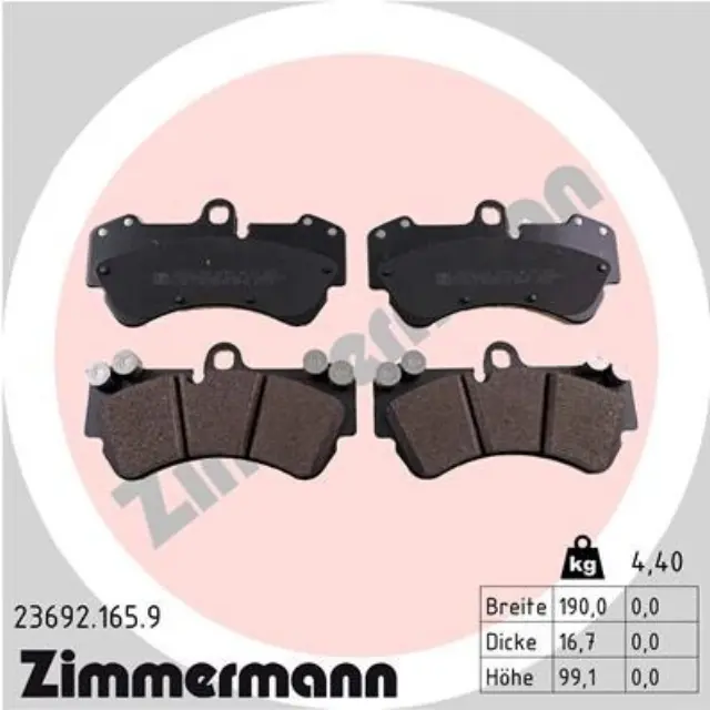 236921659 - Brakes &amp; Brake Parts: Zimmermann 23692.165.9 Disc Brake Pad Set for ZIMMERMANN Image
