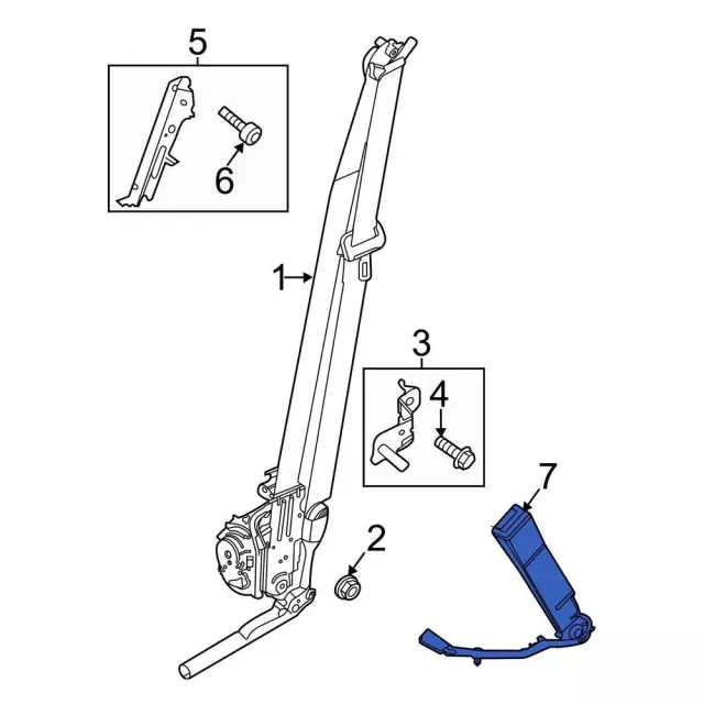 LB5Z7860044AB - : Outer Buckle for Ford: Explorer, Police Interceptor Utility Image